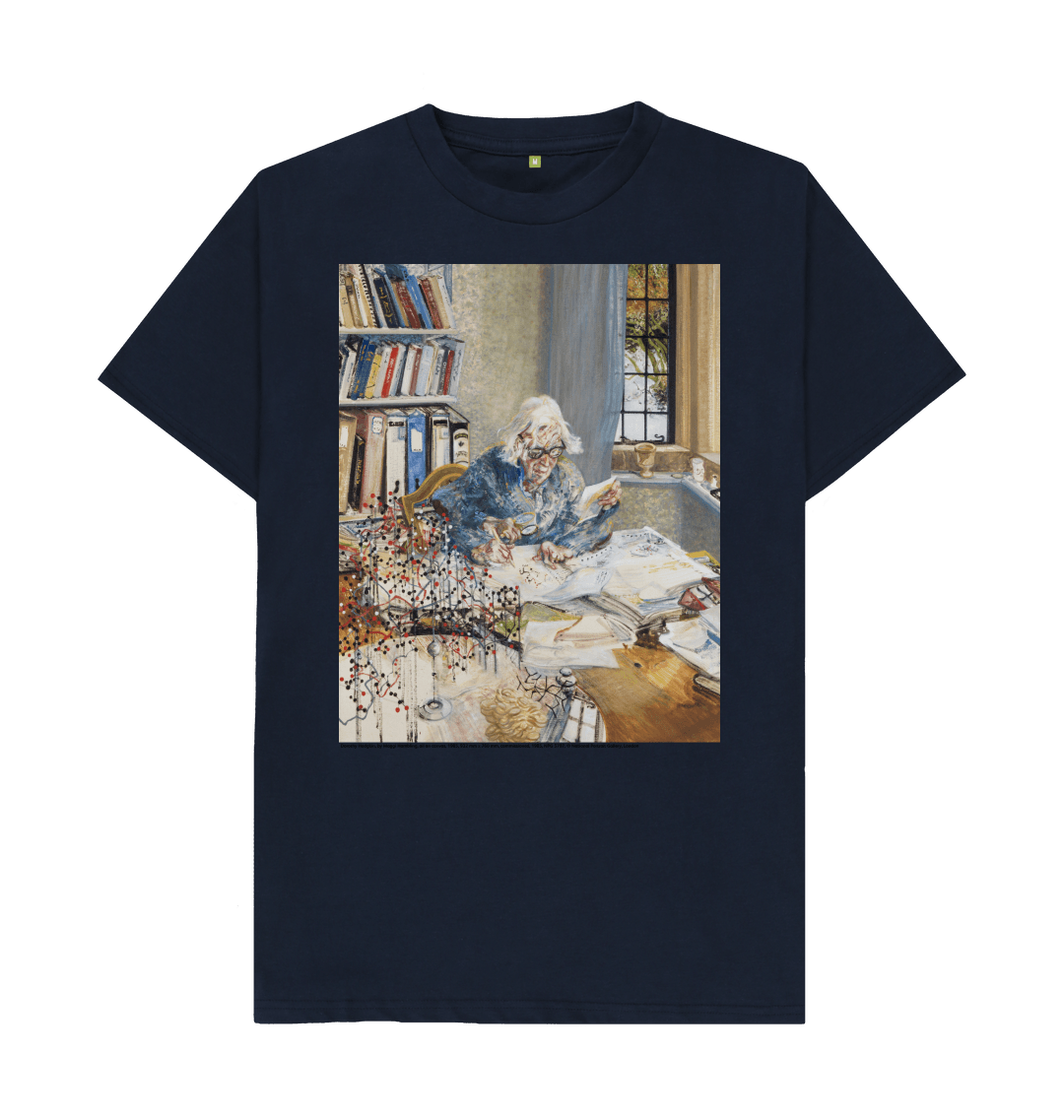 Navy blue printed t shirt front