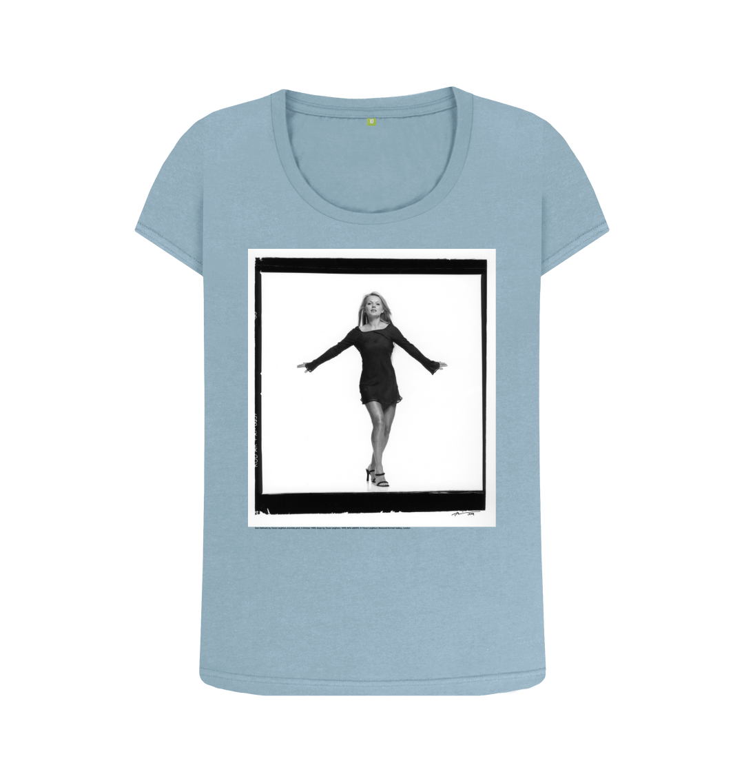 Stone blue printed t shirt front