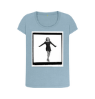 Stone Blue Printed T-shirt Front