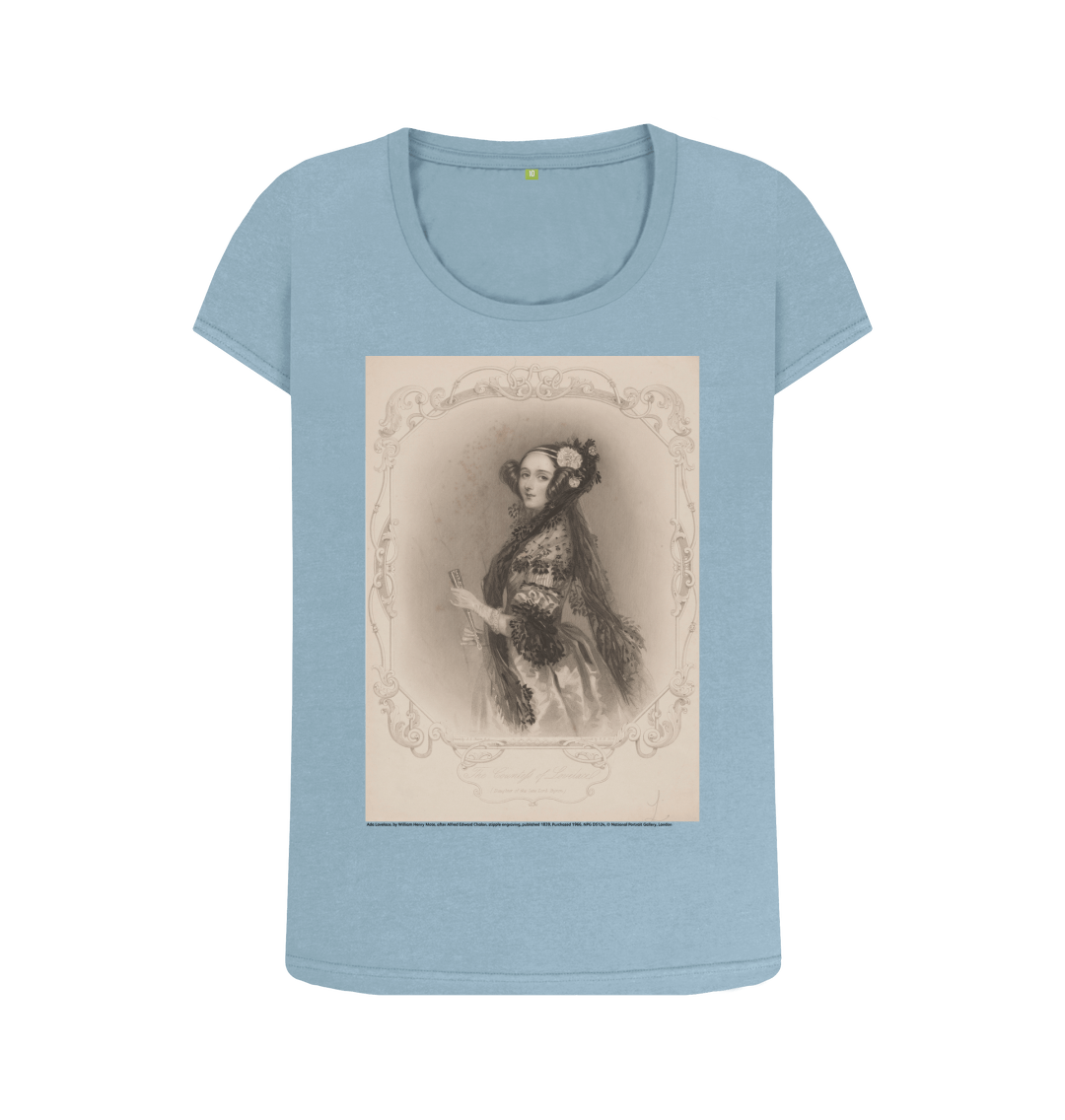 Stone blue printed t shirt front