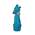 An illustrated bookmark of a turquoise dog wearing a bandana.