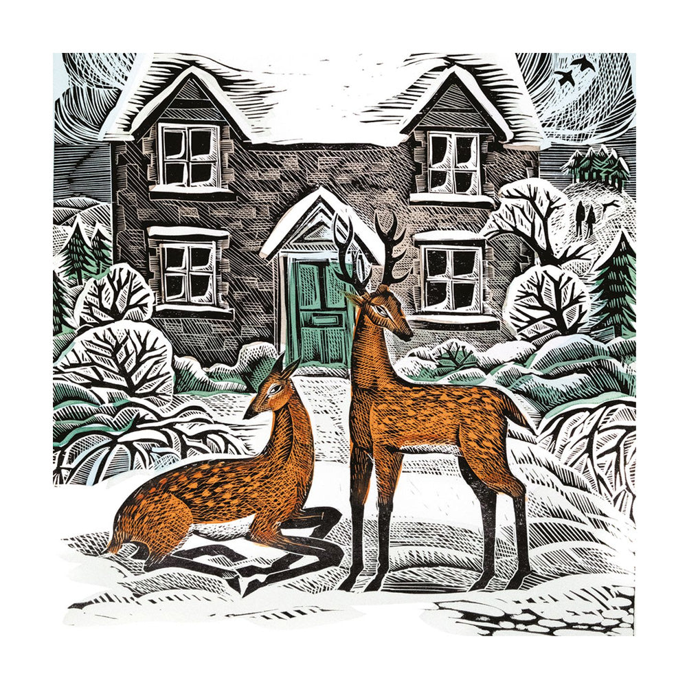 Winter cottage greetings cards angela harding