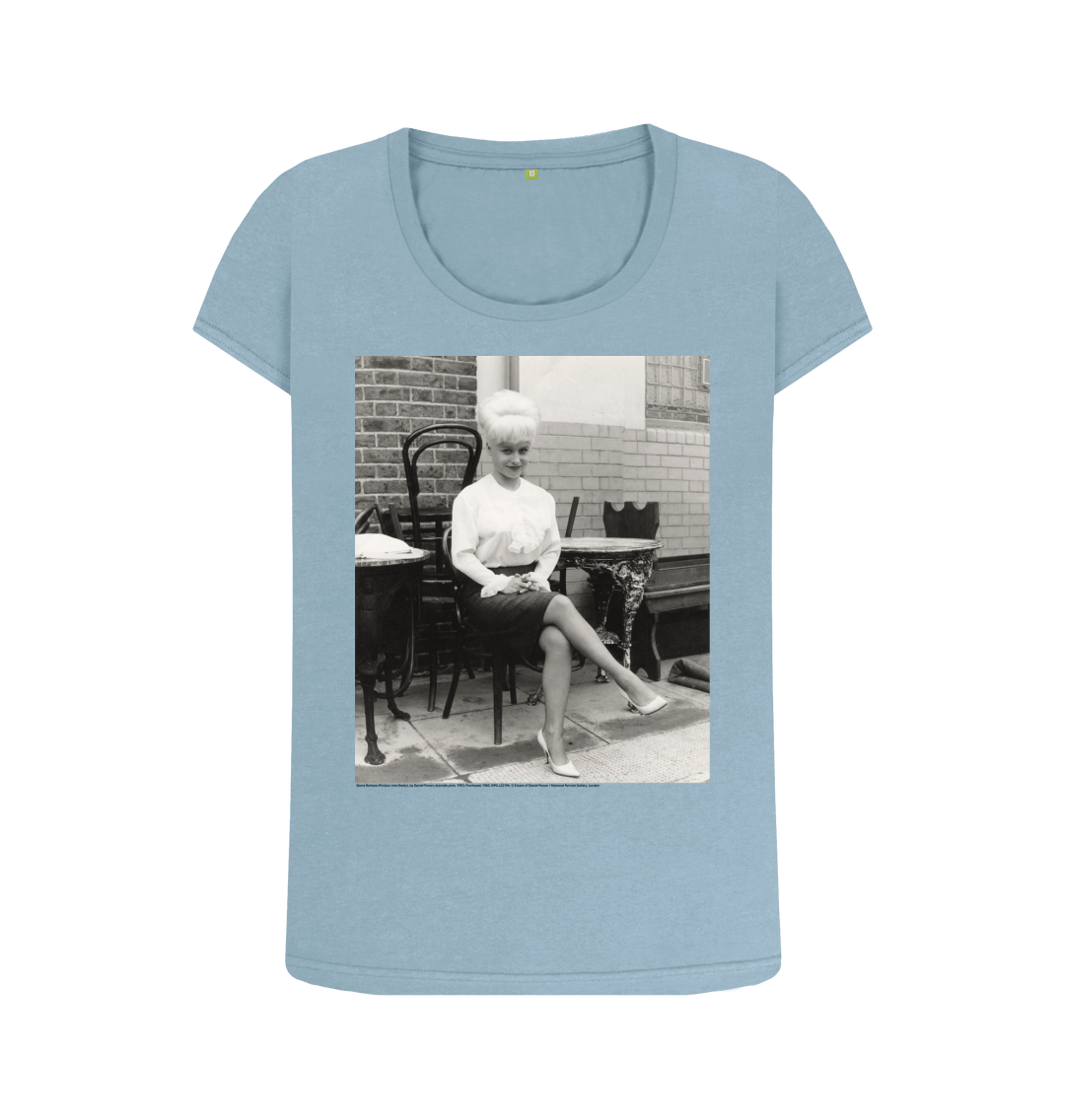 Stone blue printed t shirt front