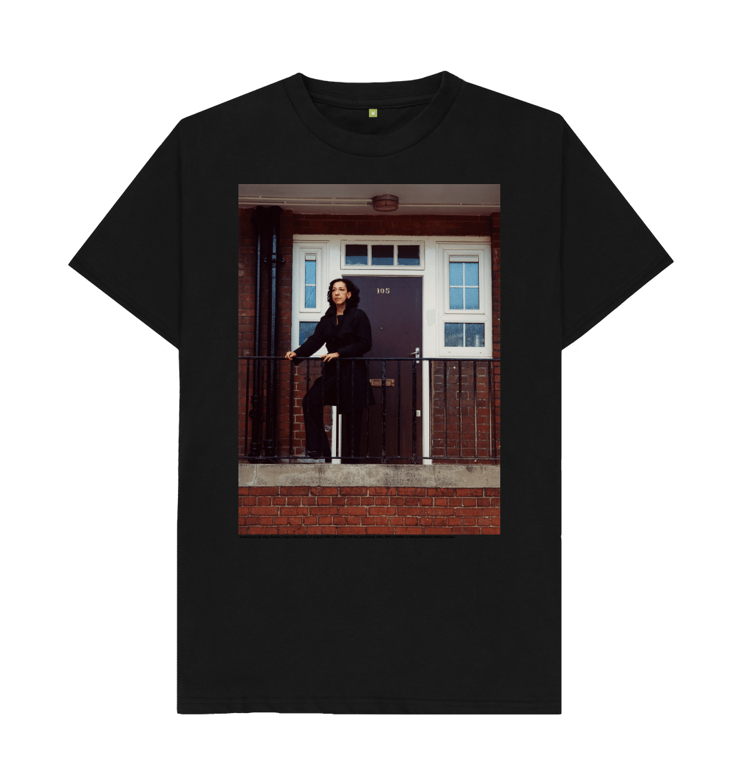 Black printed t shirt front