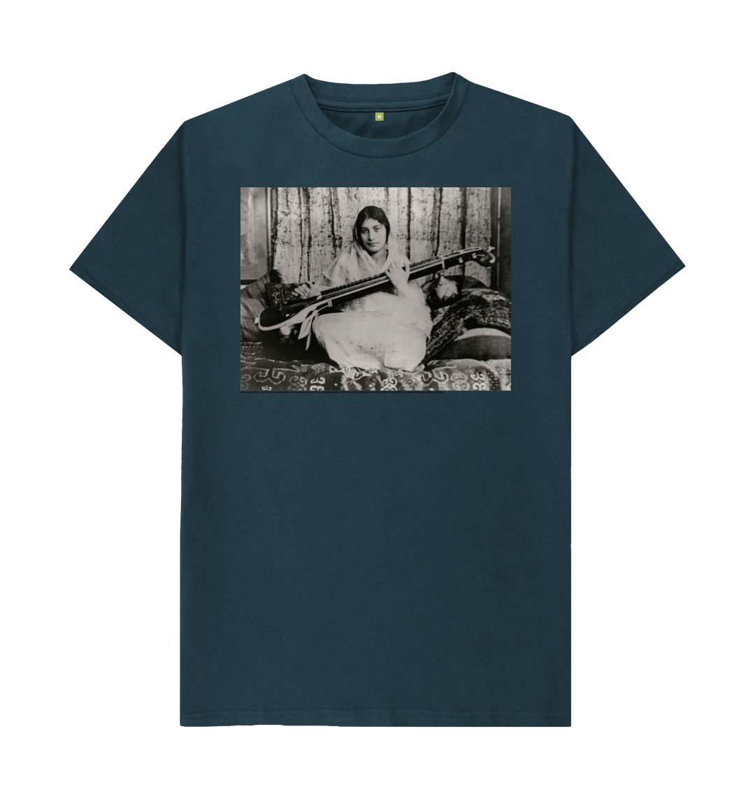 Denim blue printed t shirt front