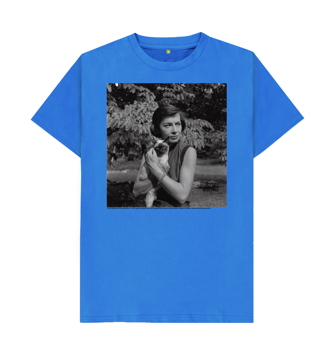 Bright blue printed t shirt front
