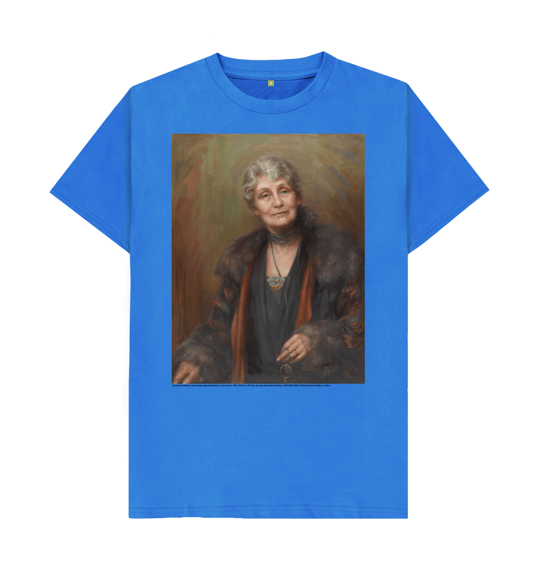 Bright blue printed t shirt front