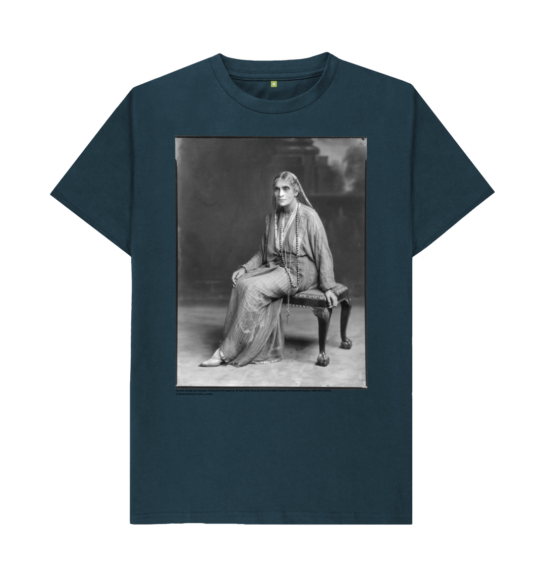 Denim blue printed t shirt front