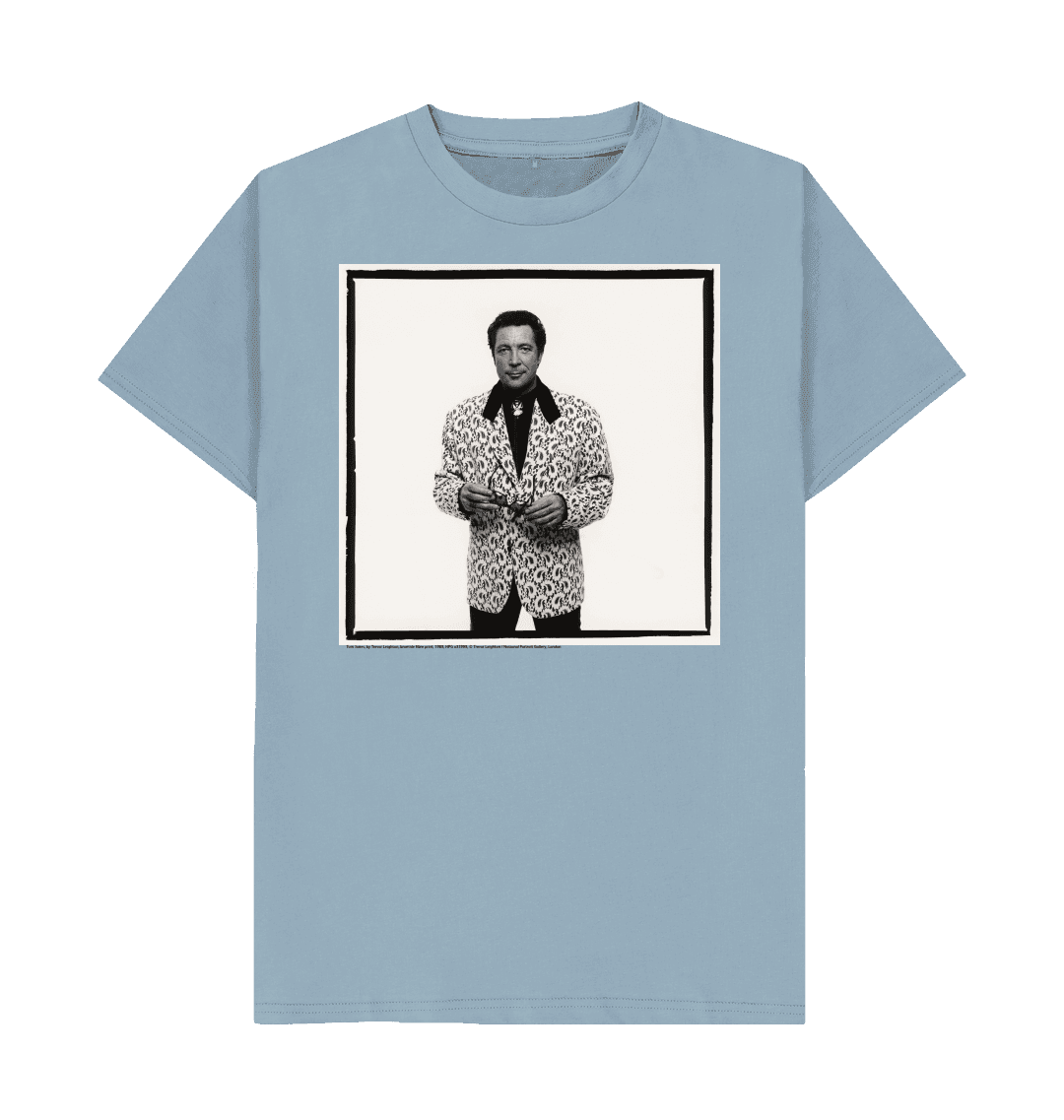 Stone blue printed t shirt front