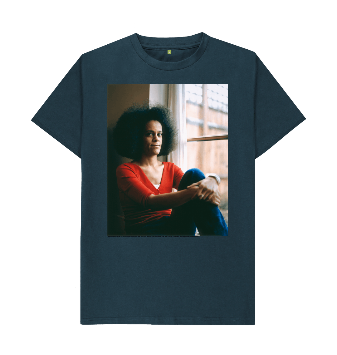 Denim blue printed t shirt front