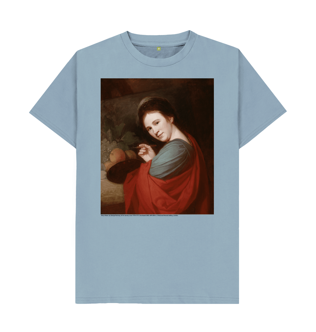 Stone blue printed t shirt front