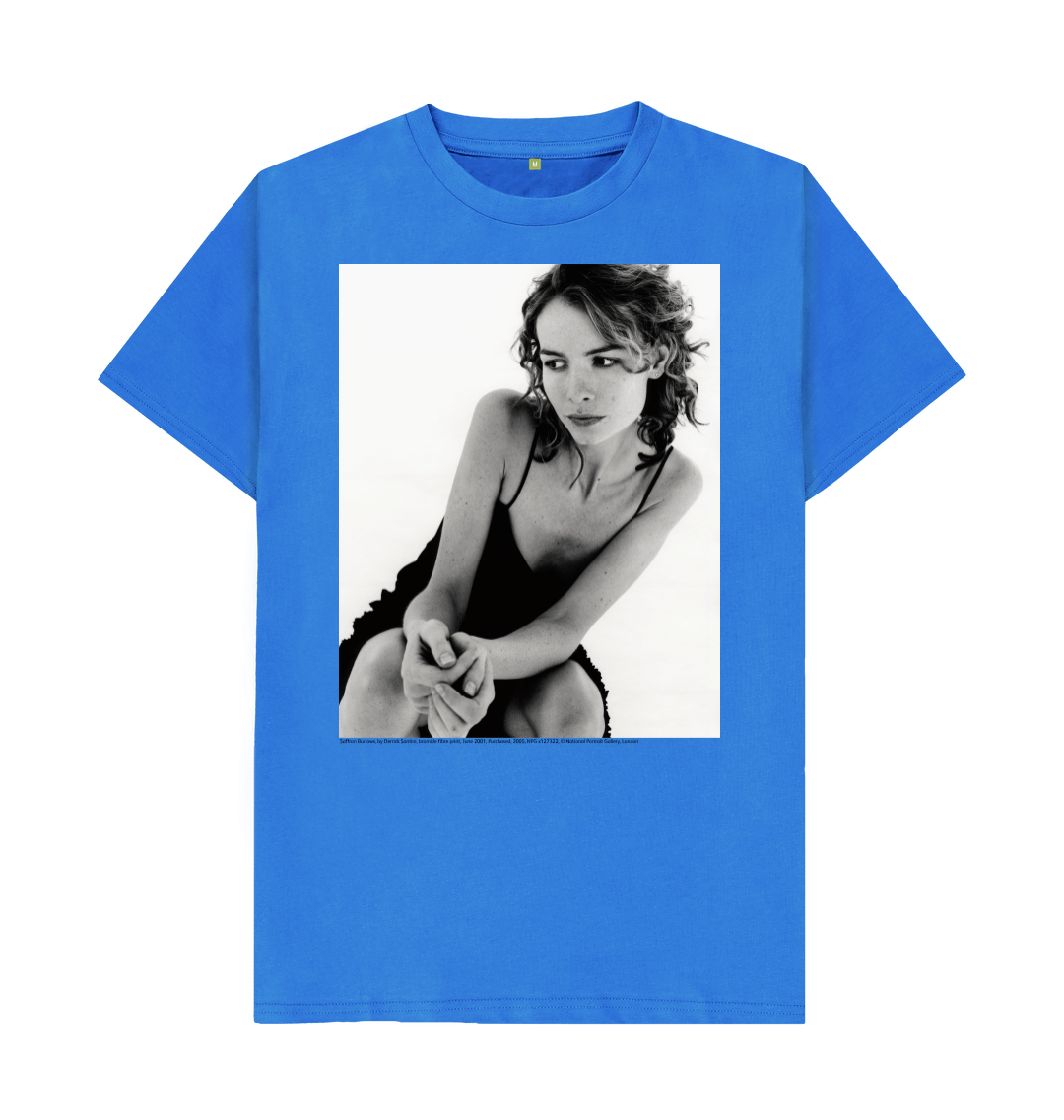 Bright blue printed t shirt front