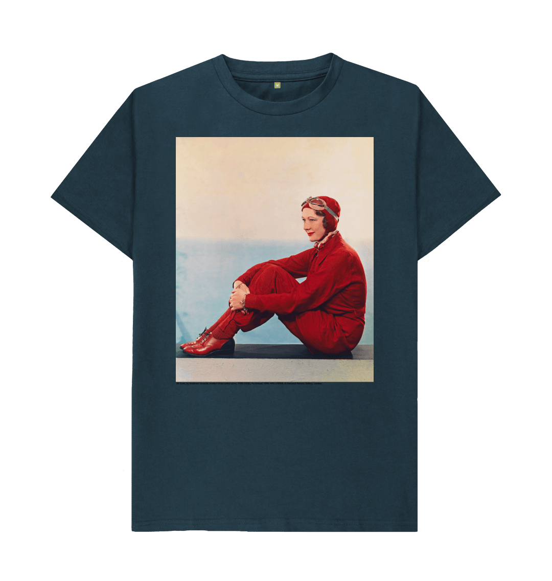 Denim blue printed t shirt front