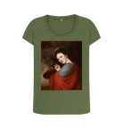 Khaki Printed T-shirt Front