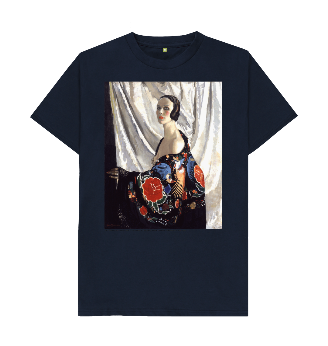 Navy blue printed t shirt front
