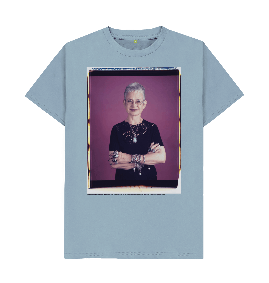Stone blue printed t shirt front