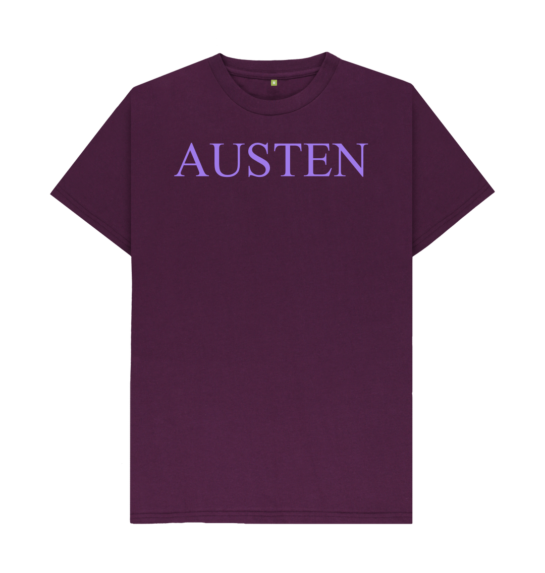 Purple printed t shirt front