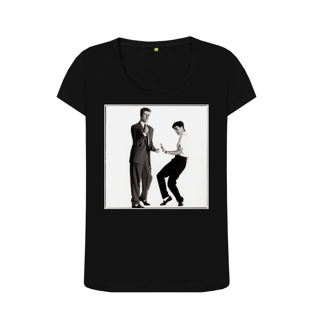 Black printed t shirt front