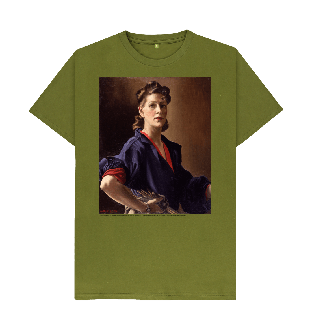Moss green printed t shirt front