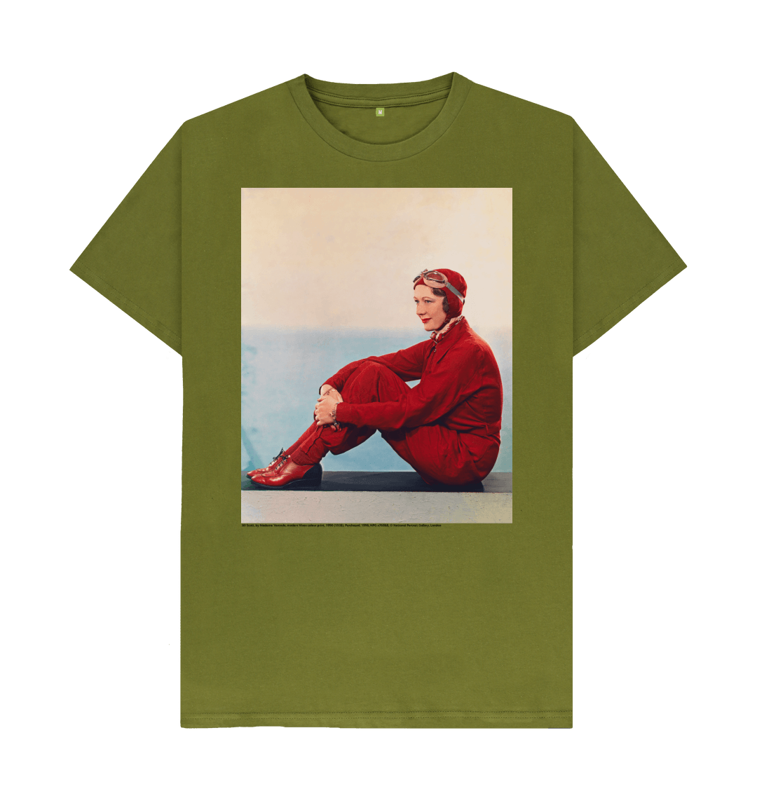 Moss green printed t shirt front