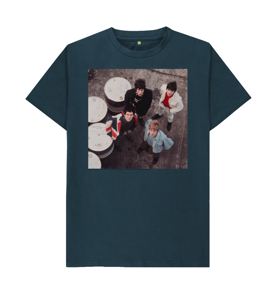 Denim blue printed t shirt front