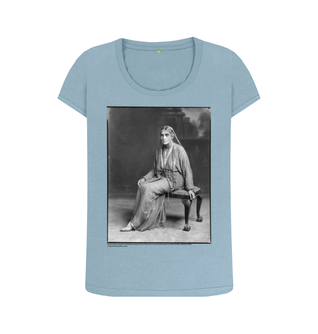 Stone blue printed t shirt front