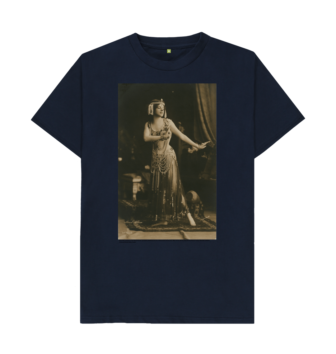Navy blue printed t shirt front