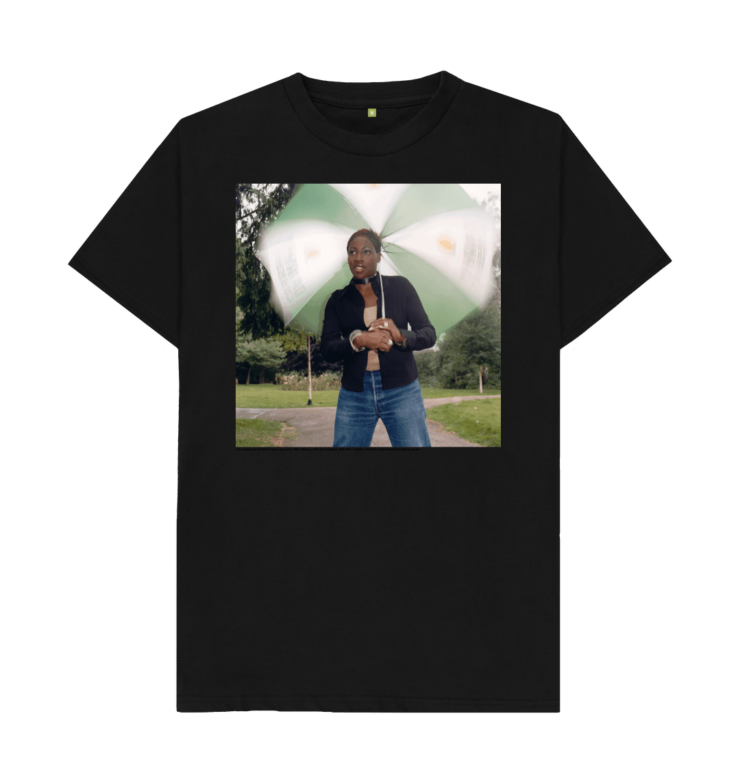 Black printed t shirt front