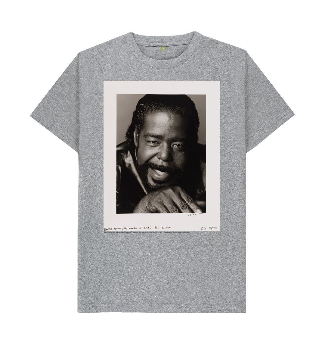 Athletic grey barry white unisex crew neck t shirt
