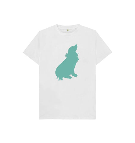 White Hubert Leslie Green Dog Silhouette Kids T-shirt