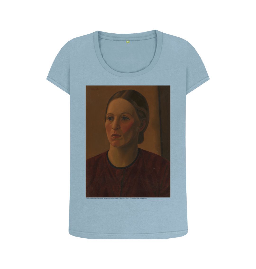 Stone blue helen brook women's scoop neck t shirt