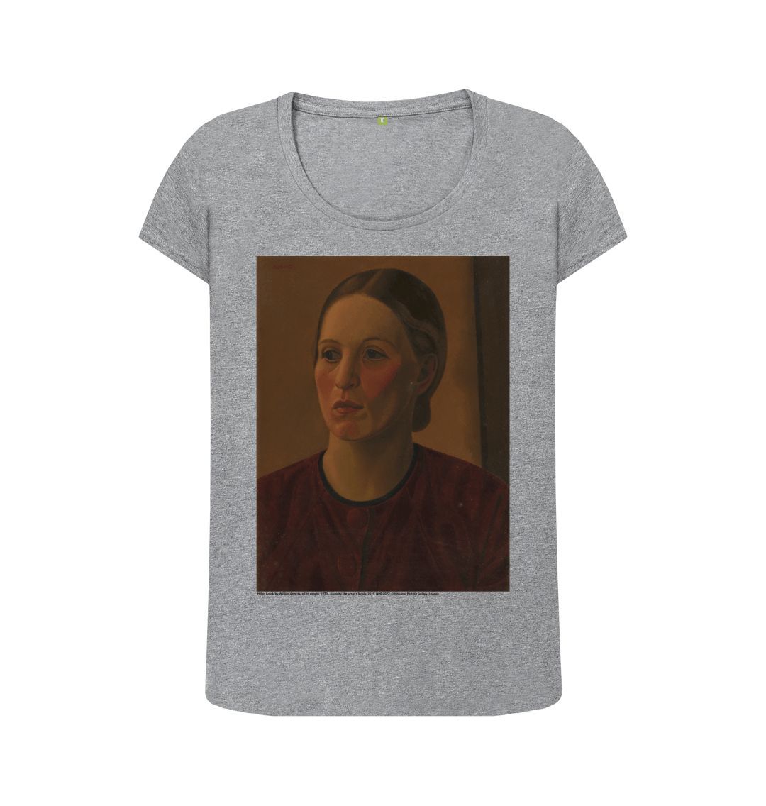 Athletic grey helen brook women's scoop neck t shirt