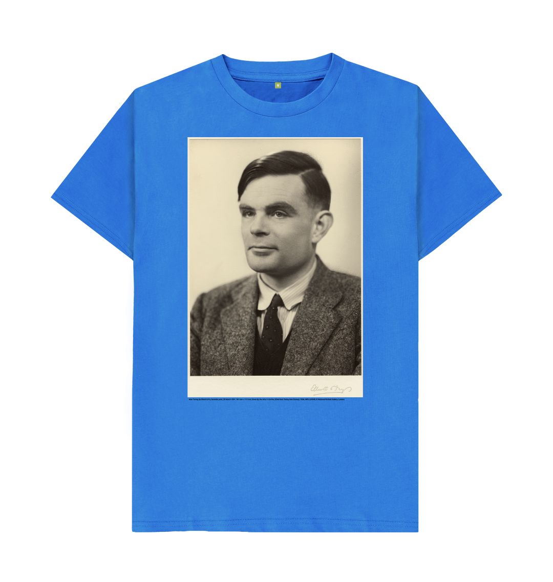 Bright blue alan turing unisex t shirt