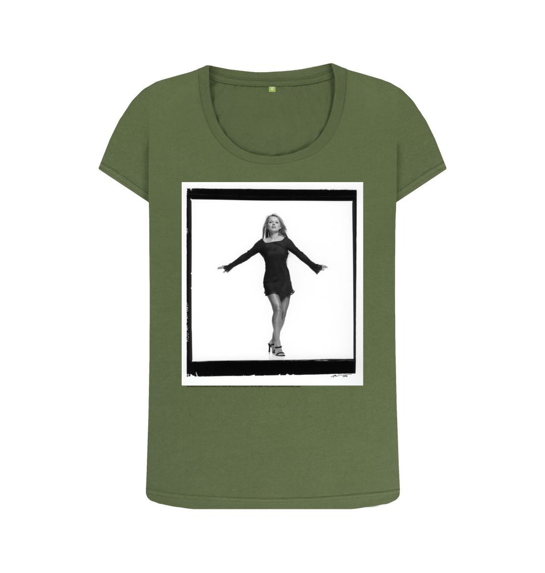 Khaki geri halliwell women's scoop neck t shirt