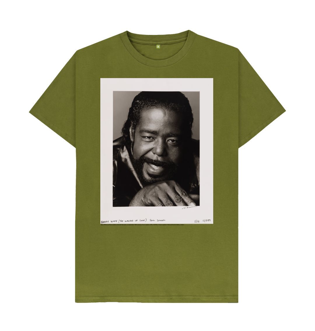 Moss green barry white unisex crew neck t shirt