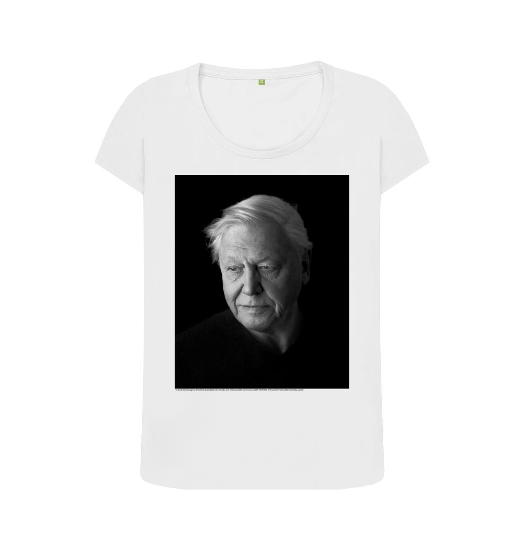 White Sir David Attenborough Women's Scoop Neck T-shirt