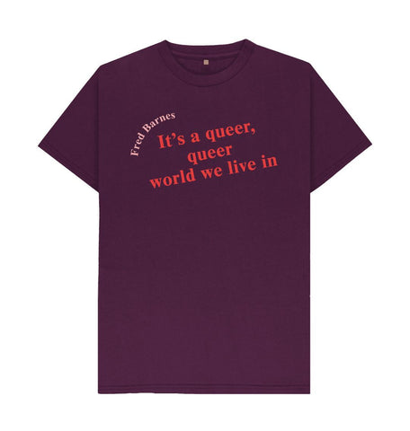 Purple Fred Barnes Quote Unisex T-Shirt with Red Font
