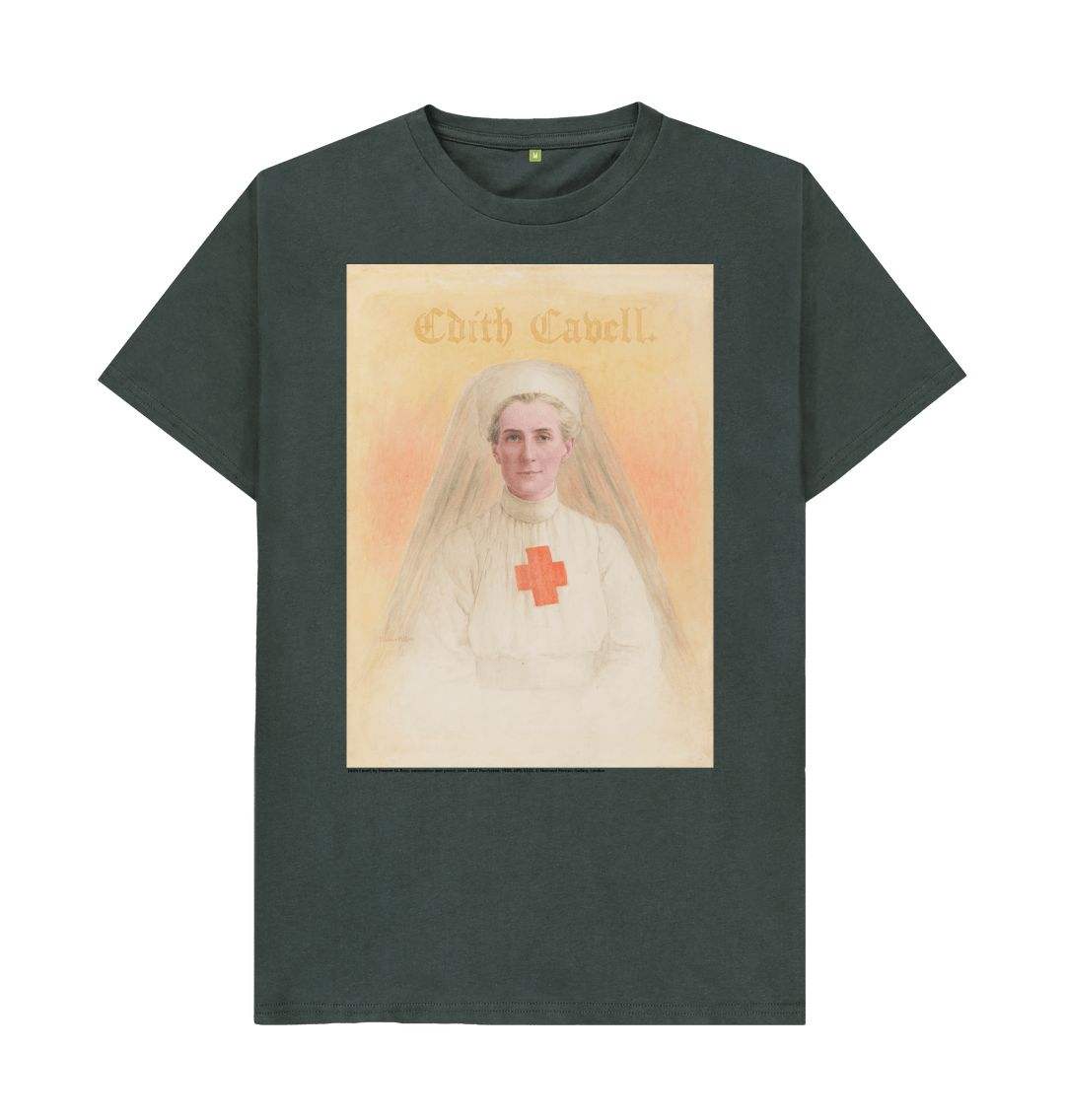 Dark grey edith cavell unisex crew neck t shirt