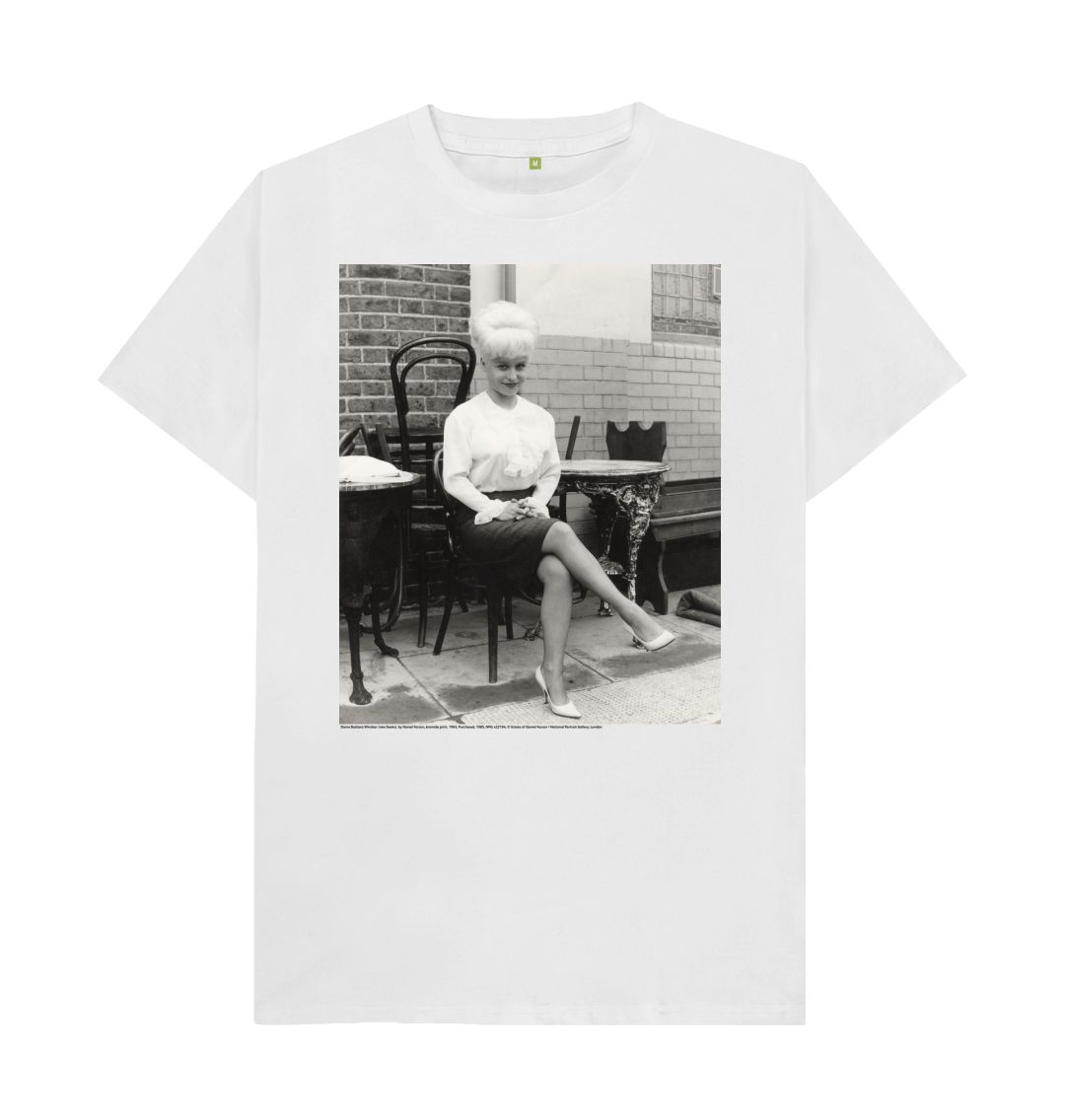 White dame barbara windsor unisex crew neck t shirt