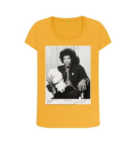 Mustard Jimi Hendrix Women's Scoop Neck T-shirt