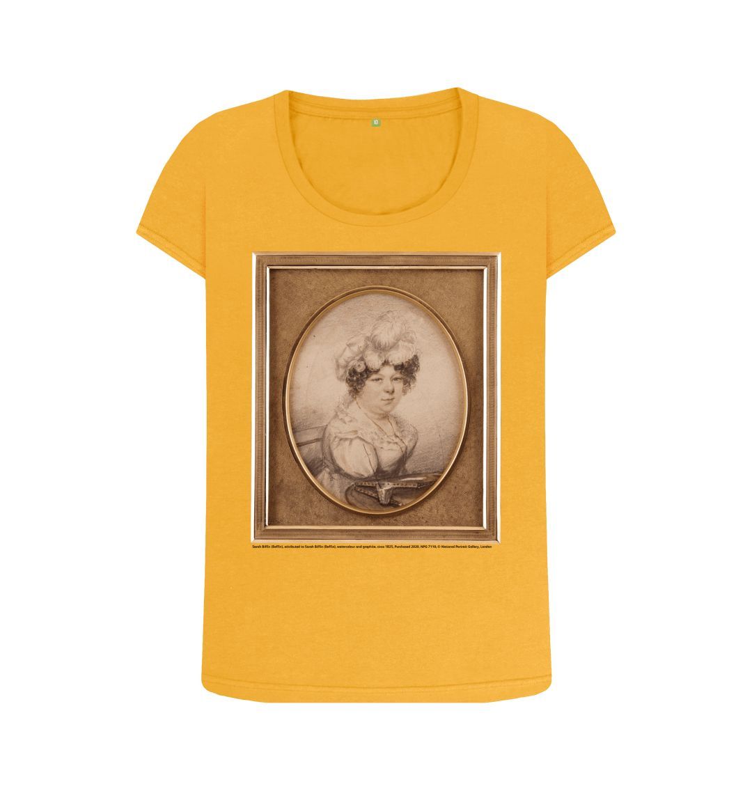 Mustard sarah biffin women's scoop neck t shirt
