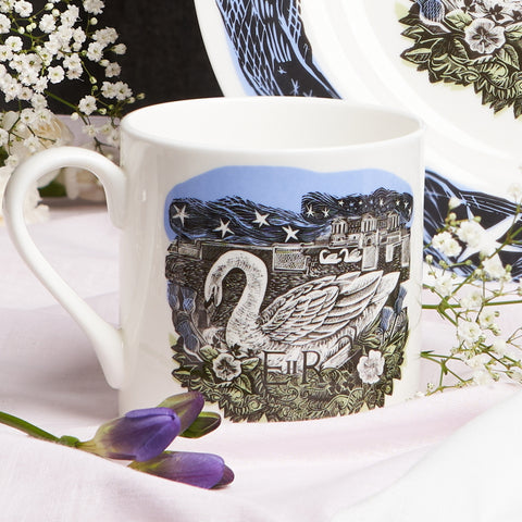 Detail of mug designed by Angela Harding exclusively for the Platinum Jubilee range at the National Portrait Gallery