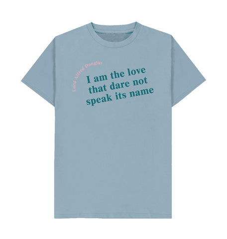 Stone Blue Lord Alfred Douglas Quote Unisex T-Shirt with Teal Font