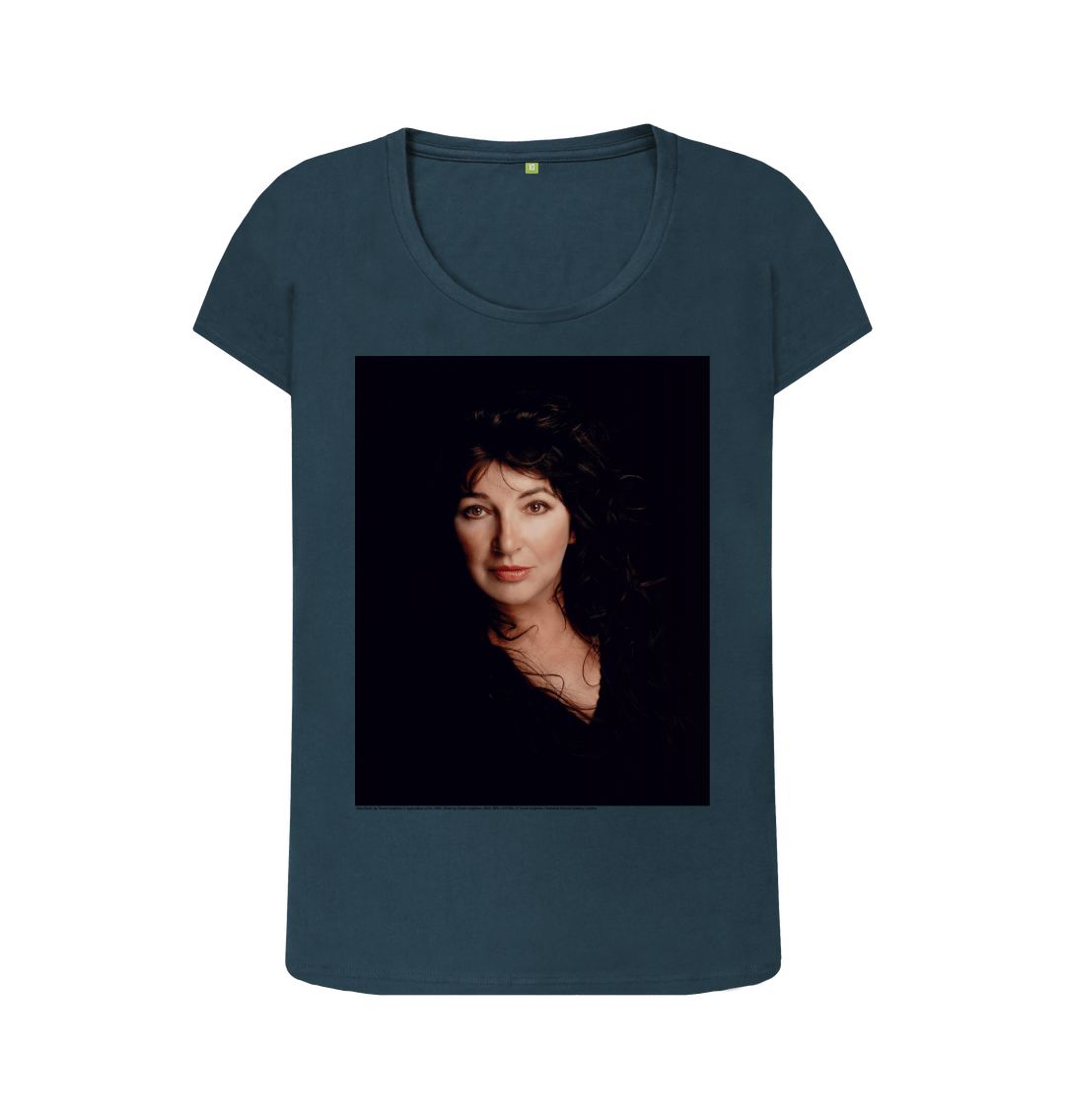 Denim blue kate bush women's scoop neck t shirt