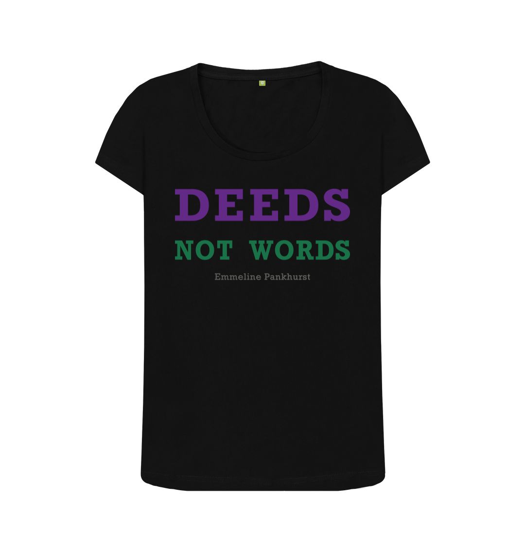 Black emmeline pankhurst quote womens scoop t shirt