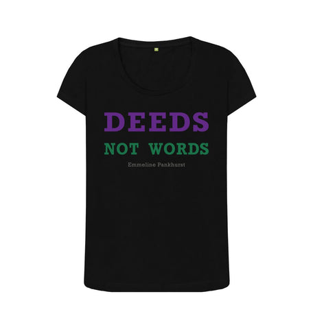 Black Emmeline Pankhurst Quote Womens Scoop T-shirt