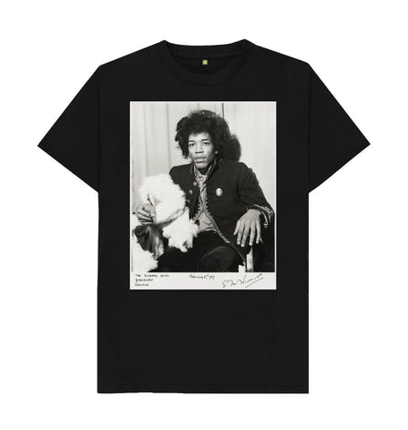 Black Jimi Hendrix Unisex Crew Neck T-shirt