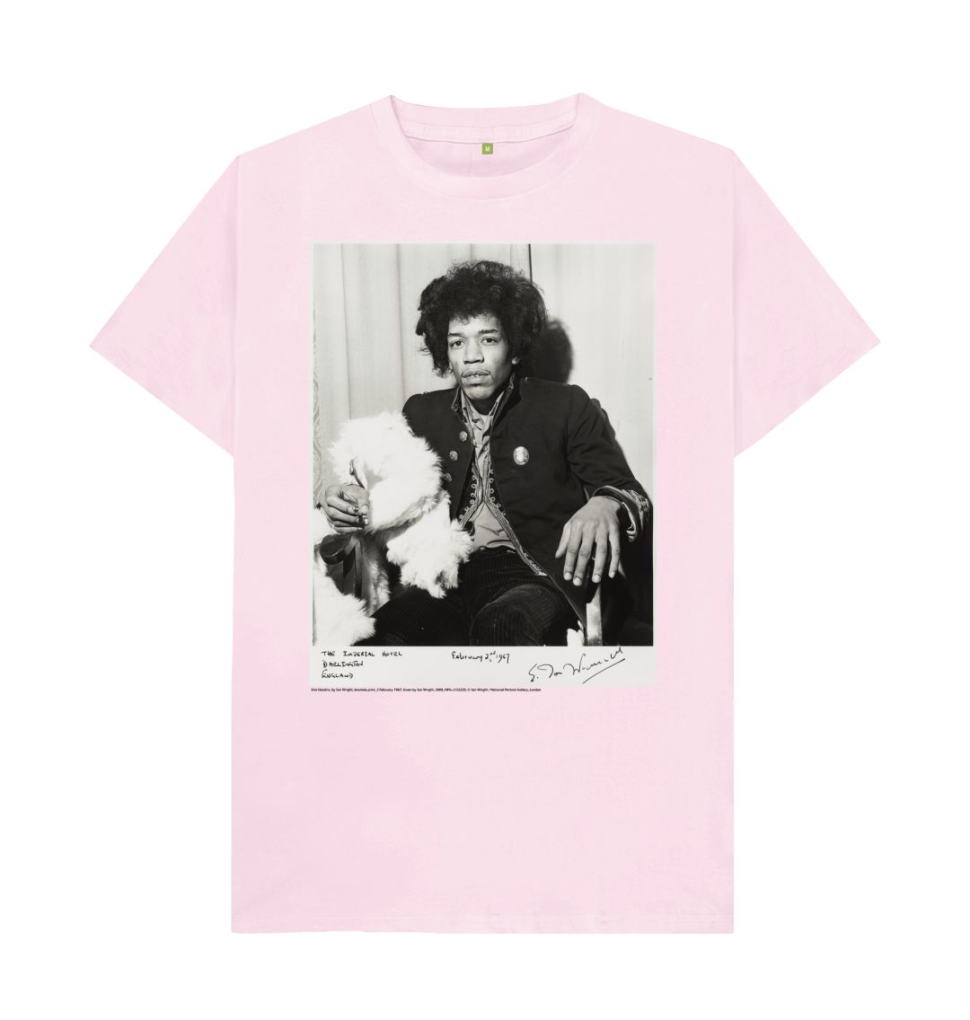 Pink jimi hendrix unisex crew neck t shirt