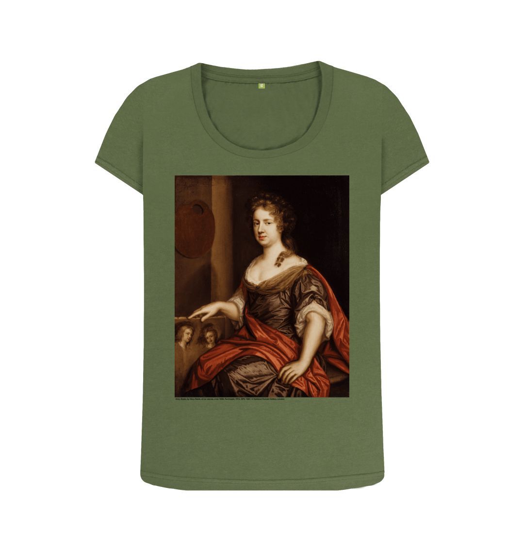 Khaki mary beale women's scoop neck t shirt