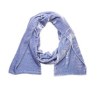 Classic silk velvet scarf in sky blue colourway